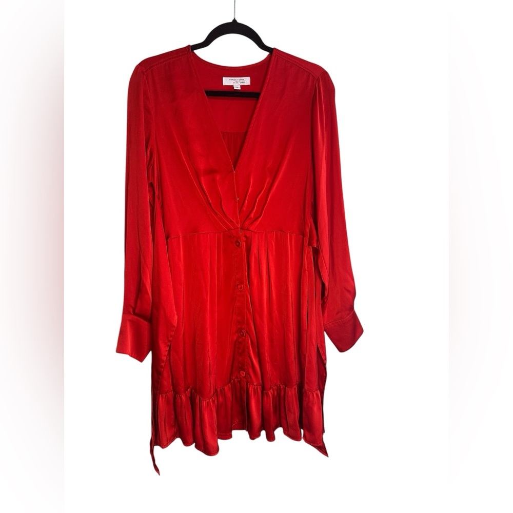Marissa Webb Vibrant Red V-Neck Dress